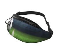 Stylish 3D Football On Grass Bumbags Waist Fanny Pack for Women Ladies Men Lightweight Bum Bag with Zip Pockets Adjustable Belt for Dog Walking Running Cycling Hiking Outdoor Sport