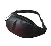 Stylish 3D Gloomy and Witch Bumbags Waist Fanny Pack for Women Ladies Men Lightweight Bum Bag with Zip Pockets Adjustable Belt for Dog Walking Running Cycling Hiking Outdoor Sport