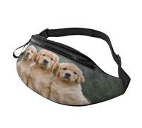Stylish 3D Golden Retrievers Bumbags Waist Fanny Pack for Women Ladies Men Lightweight Bum Bag with Zip Pockets Adjustable Belt for Dog Walking Running Cycling Hiking Outdoor Sport