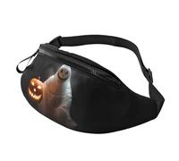 Stylish 3D Halloween Witch Bumbags Waist Fanny Pack for Women Ladies Men Lightweight Bum Bag with Zip Pockets Adjustable Belt for Dog Walking Running Cycling Hiking Outdoor Sport