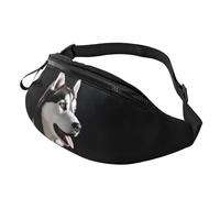Stylish 3D Husky Dog Bumbags Waist Fanny Pack for Women Ladies Men Lightweight Bum Bag with Zip Pockets Adjustable Belt for Dog Walking Running Cycling Hiking Outdoor Sport