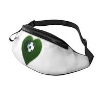 Stylish 3D I Love Soccer Bumbags Waist Fanny Pack for Women Ladies Men Lightweight Bum Bag with Zip Pockets Adjustable Belt for Dog Walking Running Cycling Hiking Outdoor Sport