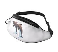Stylish 3D Jumping Whales Bumbags Waist Fanny Pack for Women Ladies Men Lightweight Bum Bag with Zip Pockets Adjustable Belt for Dog Walking Running Cycling Hiking Outdoor Sport