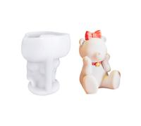 Stylish 3D Lovely Bear Flexible Silicone Mold Designs Portable Accessory for Making Gypsum and Resin Home Accent Aromatherapys Plaster Mold