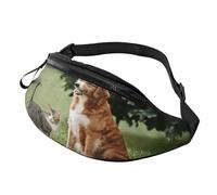Stylish 3D Lovely Dogs Bumbags Waist Fanny Pack for Women Ladies Men Lightweight Bum Bag with Zip Pockets Adjustable Belt for Dog Walking Running Cycling Hiking Outdoor Sport