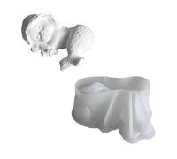 Stylish 3D Lovely Mermaids Flexible Silicone Mold Designs Portable Accessory for Making Gypsum and Resin Home Accent Small Figurine Mold