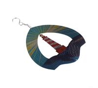 Stylish 3D Metal Wind Spinner Unique Garden Decor that Spins and Twirls in the Breeze, Perfect for Nature Lovers (lighthouse)