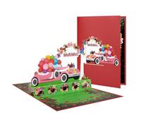 Stylish 3D Wedding Car Popup Card Elegant 3D Wedding Car Greeting Card Perfect for Weddings and Anniversaries Rose Money Holder