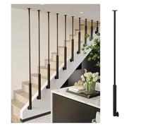 Stylish 40.6cm Black Wrought Iron Stair Railing Side-Mount Spindles for Hotels Lofts Villas and Offices - Modern Decorative il Solution