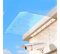 Stylish 40x140cm Polycarbonate Door Canopy - Durable Outdoor Awning for Sun & Rain Protection Modern Pult Arch Design Transparent Weather Shield for Front Door Entrance