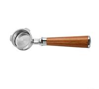 Stylish 51mm Bottomless Portafilter with Wooden Handle for Professional Baristas (light brown)