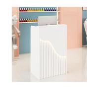 Stylish 60cm Small Reception Desk with Ambient Lighting, White Retail Checkout Counter, Perfect Welcome Unit for Offices, Salons, and Versatile Spaces.