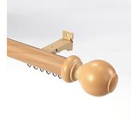 Stylish 7.9ft Wooden Roman Curtain Track - Ceiling/Walls Mount Room Divider Rail - Elegant Privacy Rod for Living Room - Modern Single-A Design