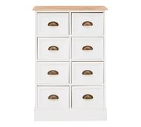 Austin 8 Drawers Chest, Weathered Iron Handles Premier Housewares White One Size