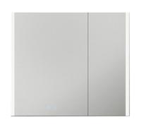 Stylish 800 X 700mm Ip44 Led Bathroom Mirror Cabinet With Bluetooth And Demister
