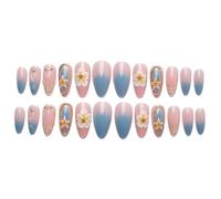 Stylish ABS Artificial Nails Featuring 3D Floral Designs and Whale Motifs for Everyday Wear Press Nails
