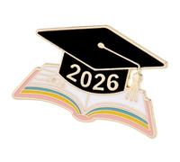 Stylish Academic Cap and Book Shaped Brooch Pin Zn Alloy Chest Ornament Coat Pin for 2026 Graduating Class Cap Book Chest