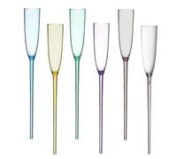 Stylish Acrylic Floating Champagne Flute Goblets, Set of 6 Stemmed Baseless Glasses, Perfect for Pool Parties & Social Events