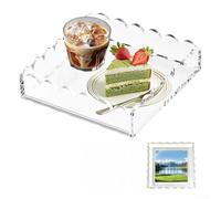Stylish Acrylic Scalloped Tray Featuring Magnetic Mat to Hold Photos and Artwork Firmly for Personalized Home or Workspace Decoration (20 * 20 * 5)