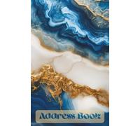 Stylish Address Book with Phone and Password Sections with Alphabetical Tabs: Large Print Password Book, A5, Blue Agate Design: Password Keeper Book for Seniors