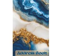 Stylish Address Book with Phone and Password Sections with Alphabetical Tabs: Large Print Password Book, A5, Blue Agate Design: Password Keeper Book for Seniors