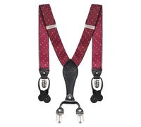 Stylish Adjustable Clip-On Braces XPOSED Maroon One Size