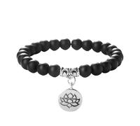 Stylish Adjustable Elastic Buddhas Bead with Lotuses Charm Stretch Wristchain Accessories for Women Men Elastic