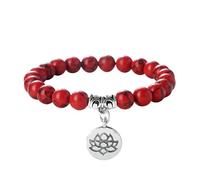 Stylish Adjustable Elastic Buddhas Bead with Lotuses Charm Stretch Wristchain Accessories for Women Men Elastic