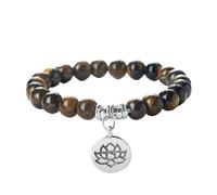 Stylish Adjustable Elastic Buddhas Bead with Lotuses Charm Stretch Wristchain Accessories for Women Men Elastic