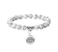 Stylish Adjustable Elastic Buddhas Bead with Lotuses Charm Stretch Wristchain Accessories for Women Men Elastic