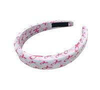Stylish Adjustable Hair Hoop Headband for Women - Soft Stretchy Fabric, Comfortable Fit for Fitness Yoga Running, Breast Cancer Awareness Support with Pink Ribbon