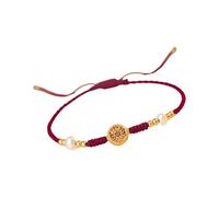 Stylish Adjustable Knotted Anklet Promoting Fortunes Traditional Wealth Symbol Braided Rope Texture for Party Braided Coin Charm