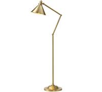 Loops Floor Lamp Funnel Shaped Shade Moveable Ball Joints Aged Brass LED E27 100W in Metallics Loops Metallics