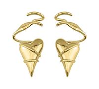 Stylish Alloy Heart Earrings with Delicate Gold/Silver Wire Wrap Ear Accessories for Everyday Wear Date Night Jewelry Trendy Earrings