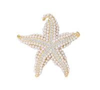 Stylish Alloy Starfishes Pin Featuring Crystal Accents Stone Studded Brooch Perfect for Offices or Party Wear Starfishes Brooch
