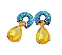 Stylish Alloy Studs Earrings with Sparkling Rhinestones in a Unique Circular and Teardrop Pattern for Various Occasions Statement Earrings