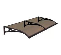 Stylish Aluminium & Polycarbonate Door Canopy - Weatherproof Transparent Awning for Entrance Modern Front Door Shelter Durable Entryway Overhang Porch Cover (Color: B)