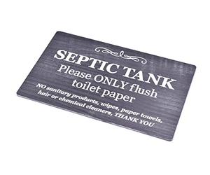 Stylish and Bold, Carbon Ash, SEPTIC TANK Sign | Plaque | Notice for Toilet | Bathroom | W.C | only flush toilet paper | Information Notice | Other Styles Available.