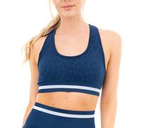 Stylish and Comfortable Leopard Print Seamless Padded Sports Bra Smart Living Navy L