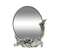 Stylish and Decorative 25x30cm Floral Elegant Design Round Wall Mirror - Functional and Decorative Accent Wall-mounted Mirror for Bedrooms, Homes, Living Areas, or Hallways