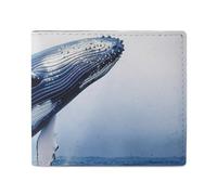 Stylish and Portable Small Blue Ocean Whale Printed Coin Purse, Perfect for Backpacks, Shoulder Bags, Pockets, Etc.