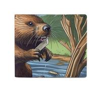 Stylish and Portable Small Busy Beaver Cartoon Printed Coin Purse, Perfect for Backpacks, Shoulder Bags, Pockets, Etc.