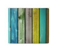 Stylish and Portable Small Colorful Wooden Boards Printed Coin Purse, Perfect for Backpacks, Shoulder Bags, Pockets, Etc.