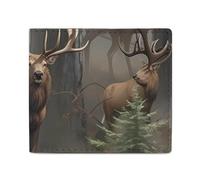 Stylish and Portable Small Hunting Deer Bear Elk Printed Coin Purse, Perfect for Backpacks, Shoulder Bags, Pockets, Etc.