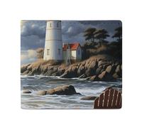 Stylish and Portable Small Sea Lighthouse Sandbeach Printed Coin Purse, Perfect for Backpacks, Shoulder Bags, Pockets, Etc.