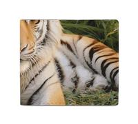 Stylish and Portable Small Tiger Laying on The Grass Printed Coin Purse, Perfect for Backpacks, Shoulder Bags, Pockets, Etc.