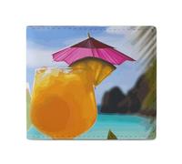 Stylish and Portable Small Tropical Beach Drink Printed Coin Purse, Perfect for Backpacks, Shoulder Bags, Pockets, Etc.