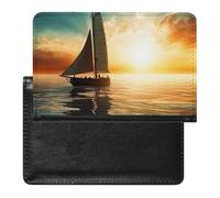 Stylish and Practical Boat on The Ocean Printed Passport Protector is Your Perfect Travel Companion, Fully Protecting Your Passport Safety.