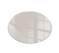 Stylish and Safe Glass Hearth Protector for Home Floors Light Cream Colour 80 cm
