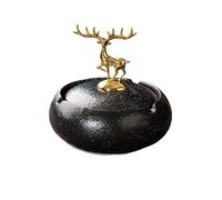 Stylish and simple ashtray, light luxury windproof ashtray with lid, suitable for indoor and outdoor decoration, suitable for men and women(Black)
